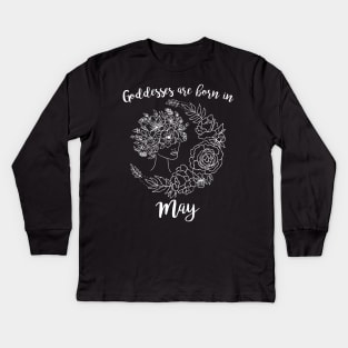 Goddesses are born in May Kids Long Sleeve T-Shirt